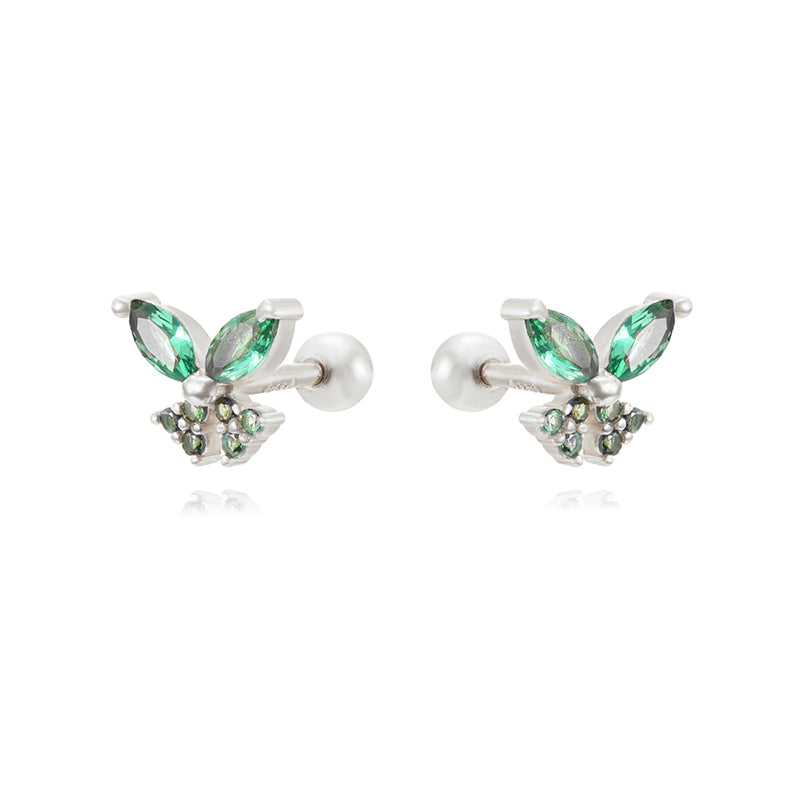 1 Pair Cute Simple Style Butterfly Plating Inlay Copper Zircon White Gold Plated Gold Plated Ear Studs