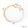 Simple Style Solid Color Artificial Pearl Iron Plating Women's Bracelets