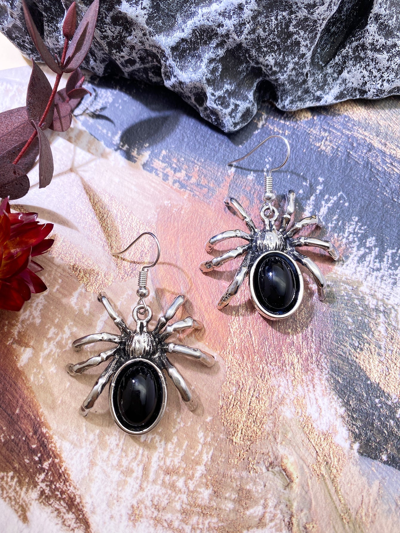 1 Pair Exaggerated Spider Plating Alloy Drop Earrings