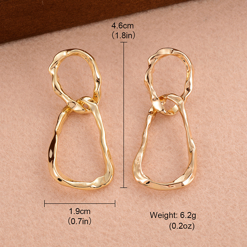 1 Pair Simple Style Solid Color Irregular Plating Alloy 14k Gold Plated Drop Earrings