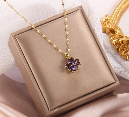 Simple Style Cartoon Character Heart Shape Bow Knot Copper Inlay Zircon Pendant Necklace