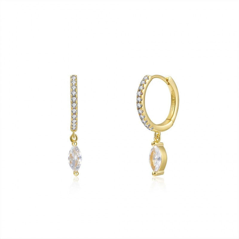 1 Pair Ig Style Water Droplets Plating Inlay Copper Zircon White Gold Plated Gold Plated Earrings