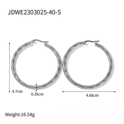 1 Pair Ins Style Simple Style Round Stainless Steel Plating 18k Gold Plated Earrings