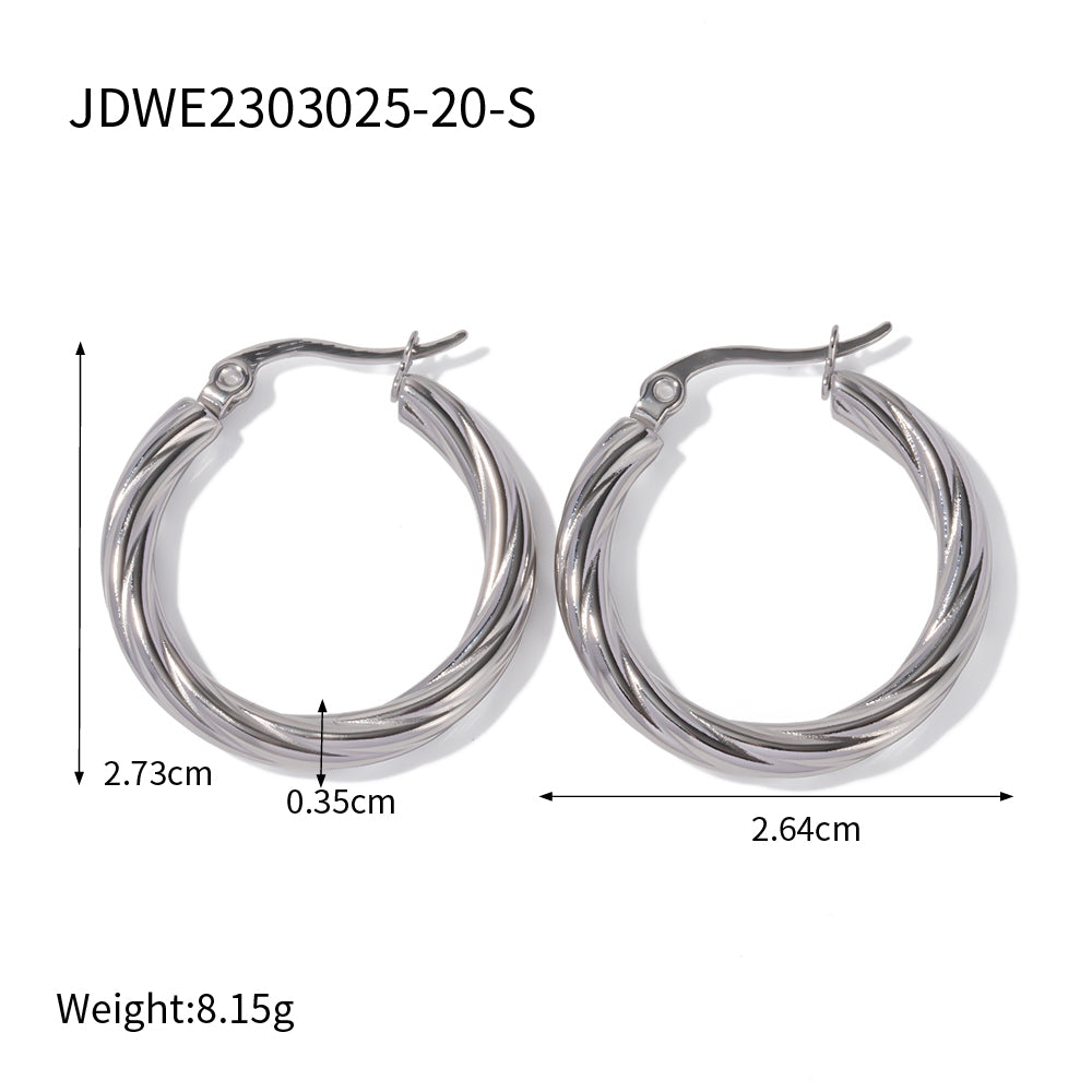 1 Pair Ins Style Simple Style Round Stainless Steel Plating 18k Gold Plated Earrings