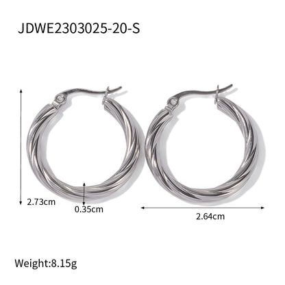 1 Pair Ins Style Simple Style Round Stainless Steel Plating 18k Gold Plated Earrings