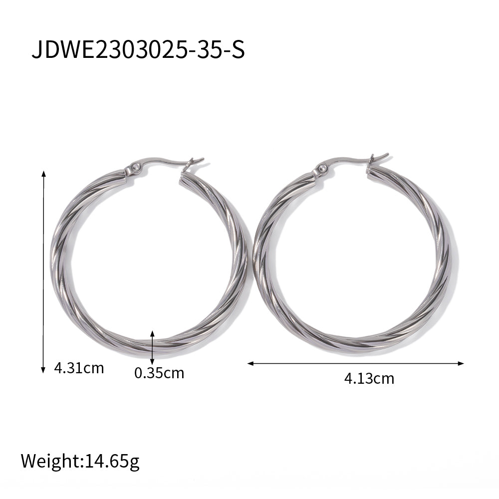 1 Pair Ins Style Simple Style Round Stainless Steel Plating 18k Gold Plated Earrings