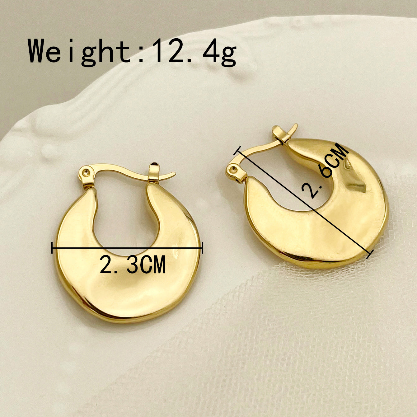 1 Pair Simple Style Commute Solid Color Plating Stainless Steel Gold Plated Earrings