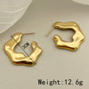 1 Pair Simple Style Commute Solid Color Plating Stainless Steel Gold Plated Earrings