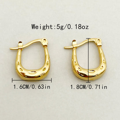 1 Pair Simple Style Commute Solid Color Plating Stainless Steel Gold Plated Earrings