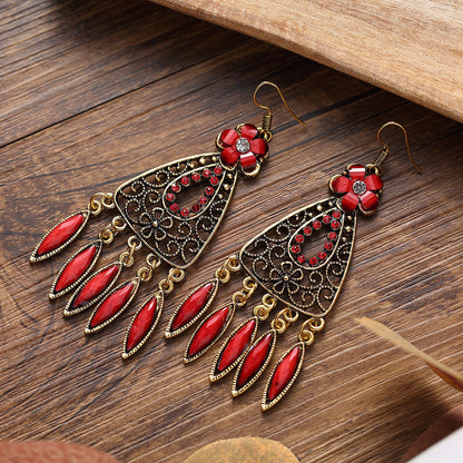 Ethnic Hollow Geometric Diamond Fashion Drop Earrings Wholesale