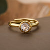 Simple Style Commute Solid Color Copper Plating Inlay Zircon 18k Gold Plated Open Rings