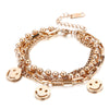 Simple Style Smiley Face Stainless Steel Layered Plating Hollow Out 18k Gold Plated Bracelets