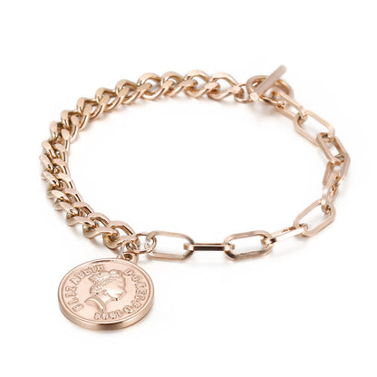 Simple Style Smiley Face Stainless Steel Layered Plating Hollow Out 18k Gold Plated Bracelets