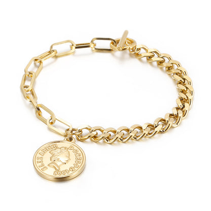 Simple Style Smiley Face Stainless Steel Layered Plating Hollow Out 18k Gold Plated Bracelets