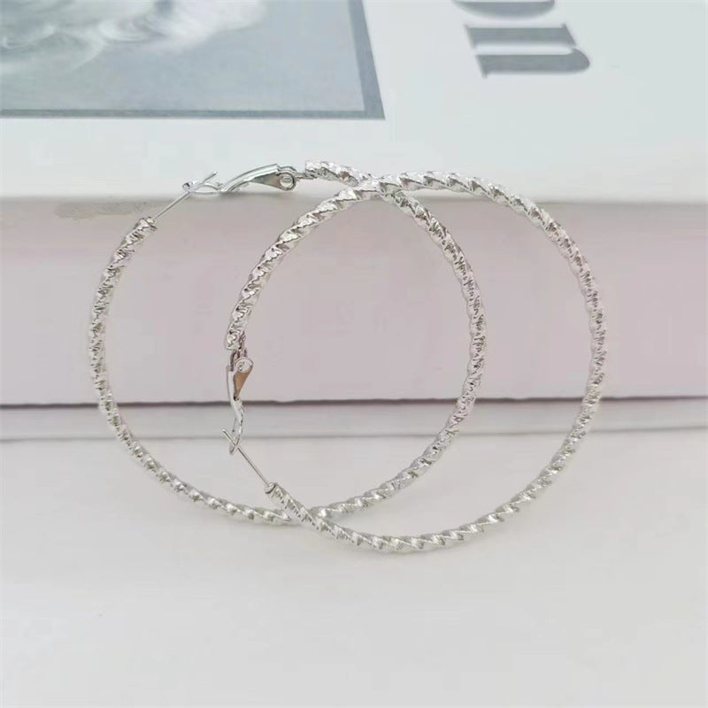 1 Pair Streetwear Solid Color Plating Titanium Steel Hoop Earrings