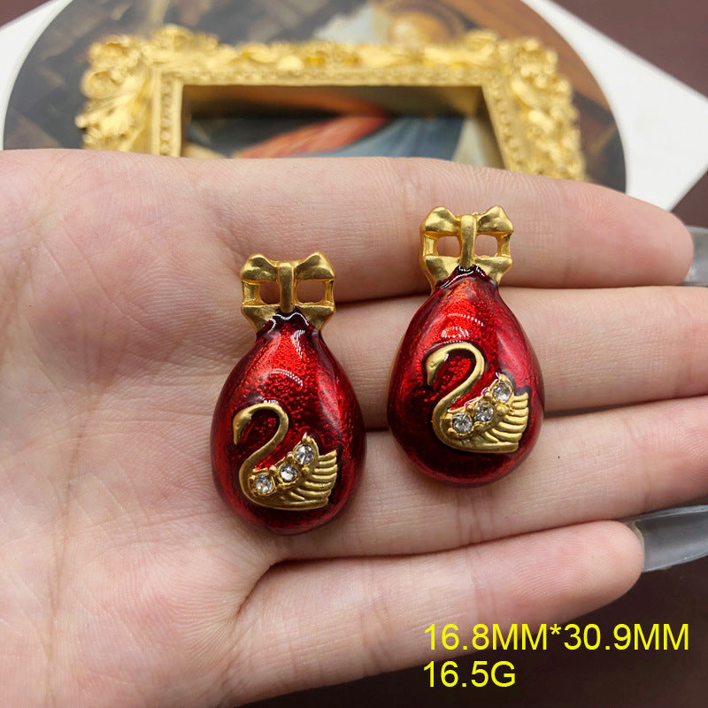 Wholesale Jewelry Retro Geometric Alloy Zircon Plating Inlay Earrings