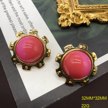 Retro Round Resin Alloy Wholesale Bracelets Earrings Necklace