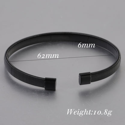 Simple Style Solid Color Titanium Steel Plating Cuff Bracelets