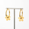 1 Pair Ig Style Pastoral Flower Plating Three-dimensional Stainless Steel 18k Gold Plated Drop Earrings