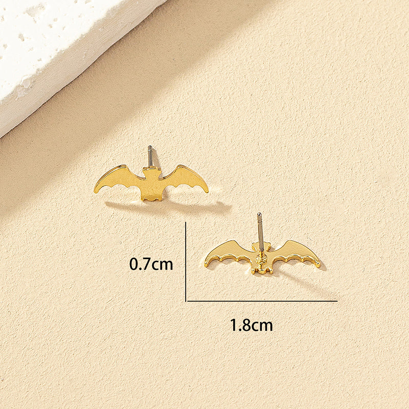 1 Pair Simple Style Commute Korean Style Bat Plating Alloy Ear Studs