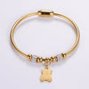 Vintage Style Ethnic Style Simple Style Pentagram Bear Stainless Steel Beaded Plating Inlay Rhinestones 18k Gold Plated Bangle