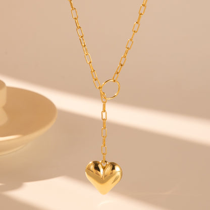 Cute Sweet Simple Style Heart Shape Copper Plating Pendant Necklace