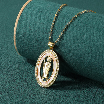 Elegant Streetwear Geometric Copper Plating Inlay Zircon Pendant Necklace