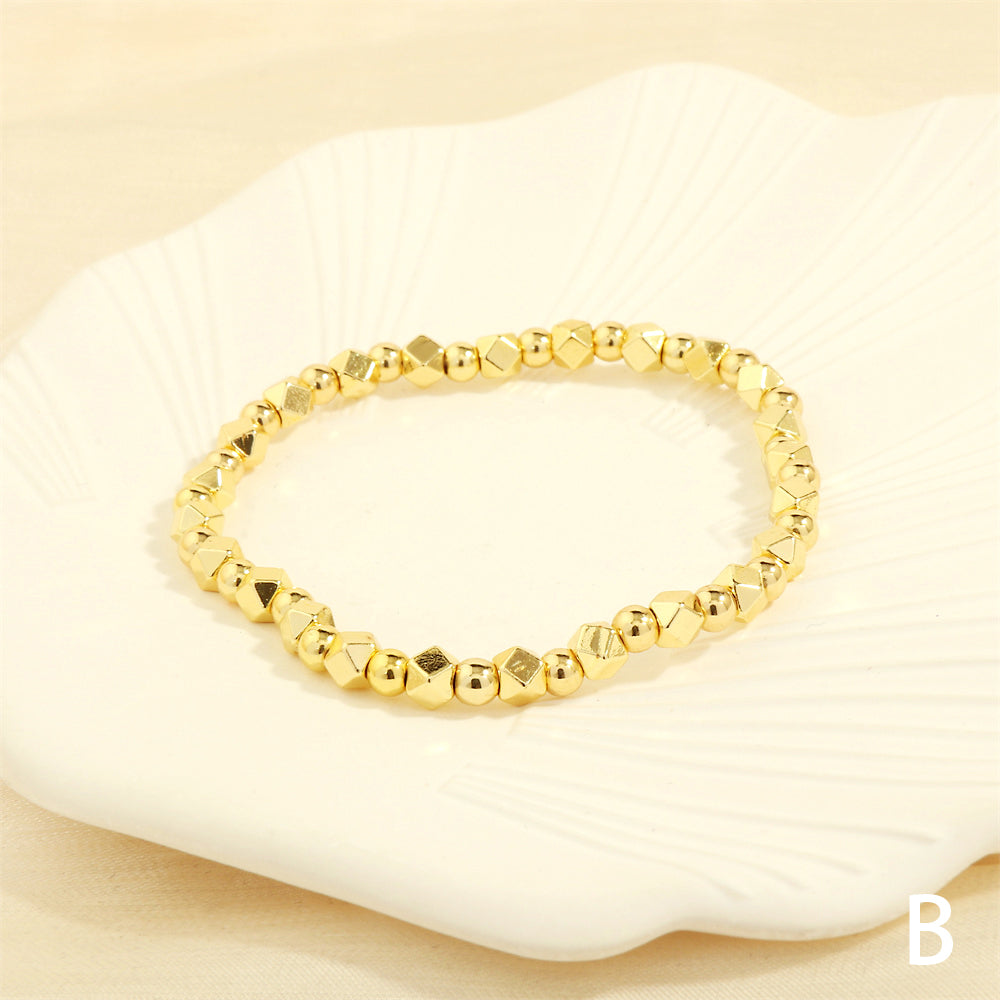 Ig Style Simple Style Round Copper Plating 18k Gold Plated Bracelets