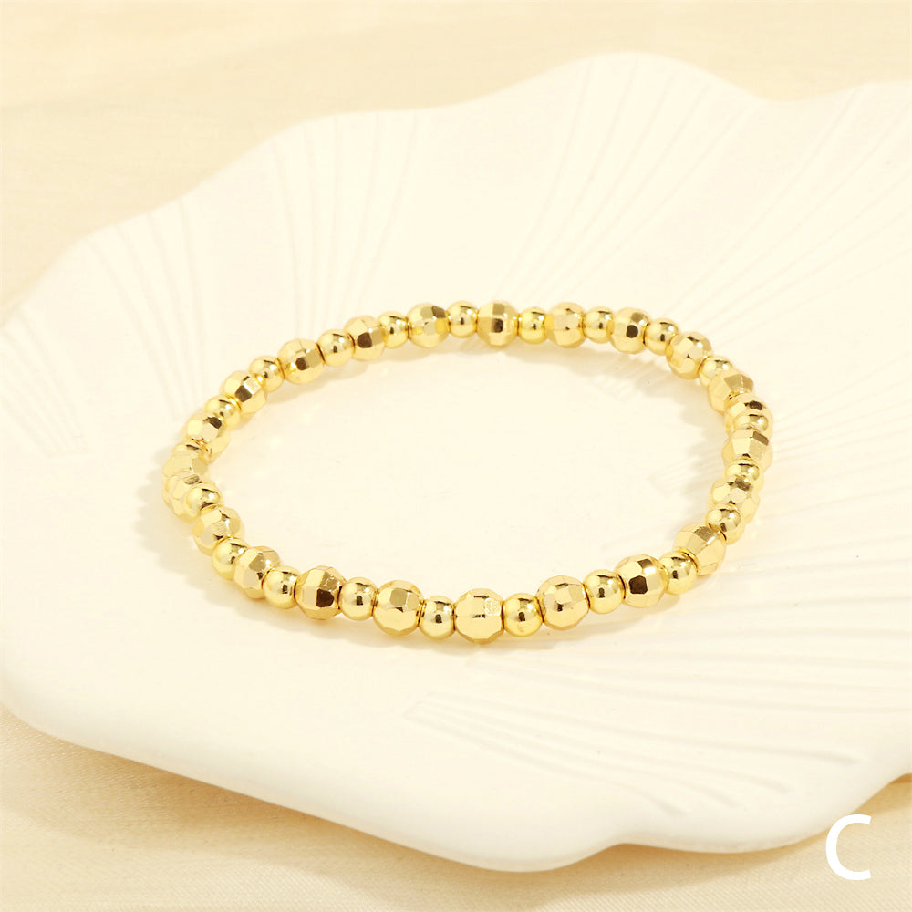 Ig Style Simple Style Round Copper Plating 18k Gold Plated Bracelets