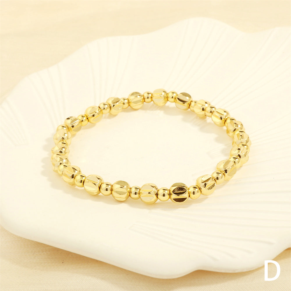 Ig Style Simple Style Round Copper Plating 18k Gold Plated Bracelets