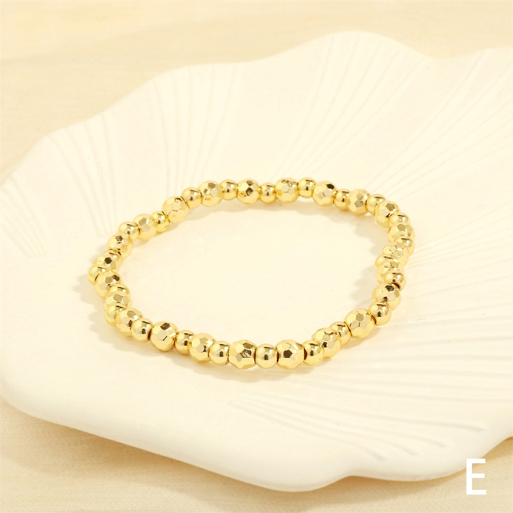 Ig Style Simple Style Round Copper Plating 18k Gold Plated Bracelets