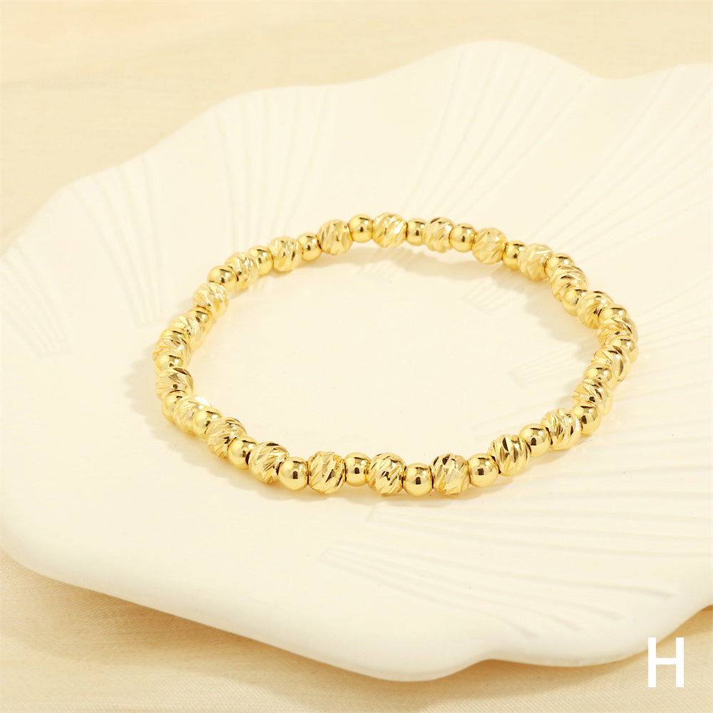 Ig Style Simple Style Round Copper Plating 18k Gold Plated Bracelets