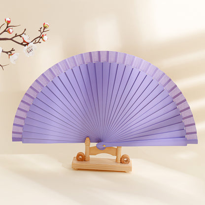 Spanish Plain Pure Wood Folding Fan Female Modern Simple Fan Props Classical Solid Color Folding Fan Folding Fan Wholesale