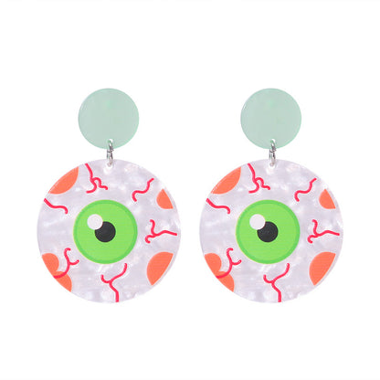 1 Pair Funny Cat Printing Arylic Earrings