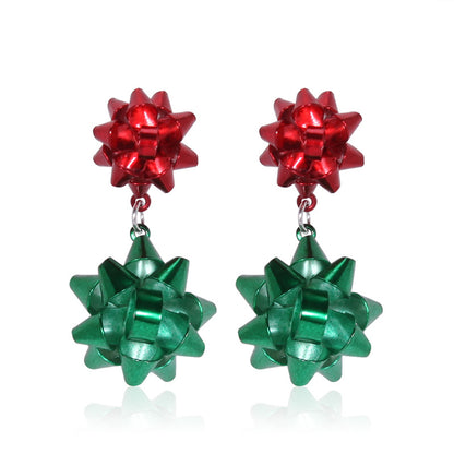 1 Pair Simple Style Christmas Tree Inlay Alloy Zircon Drop Earrings