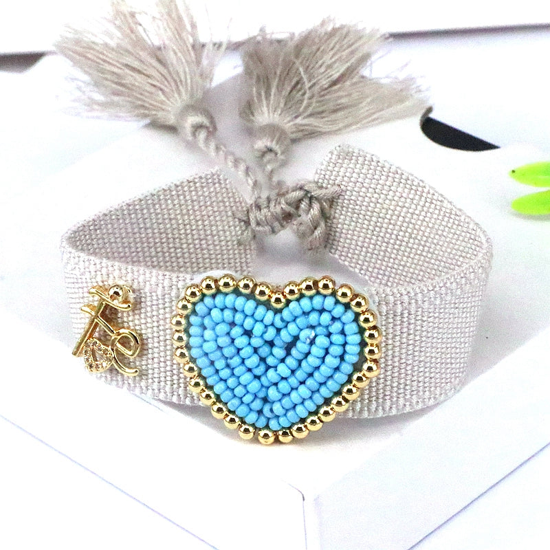 Beach Heart Shape Glass Plating 18k Gold Plated Women's Bangle