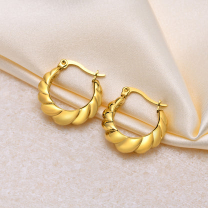 1 Pair Retro Simple Style Geometric Stainless Steel Gold Plated Earrings