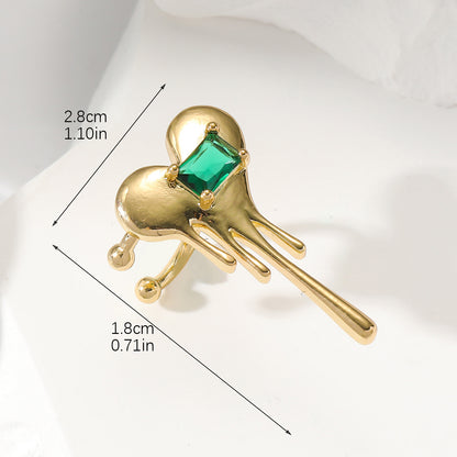 1 Piece Ig Style Korean Style Irregular Heart Shape Plating Inlay Copper Zircon Gold Plated Ear Cuffs
