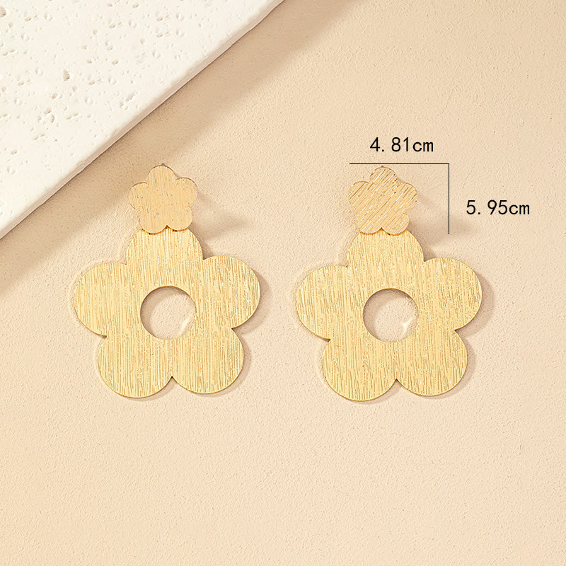 1 Pair Retro Streetwear Flower Plating Alloy 14k Gold Plated Ear Studs