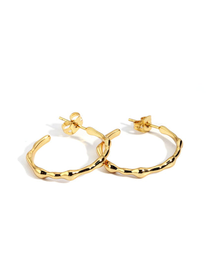 1 Pair Elegant Round Plating Brass 18k Gold Plated Earrings