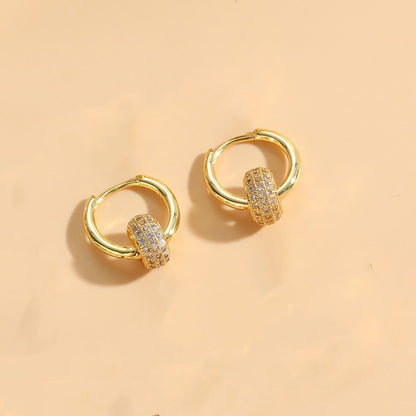 1 Pair Ig Style Circle Plating Inlay Copper Zircon 14k Gold Plated Earrings