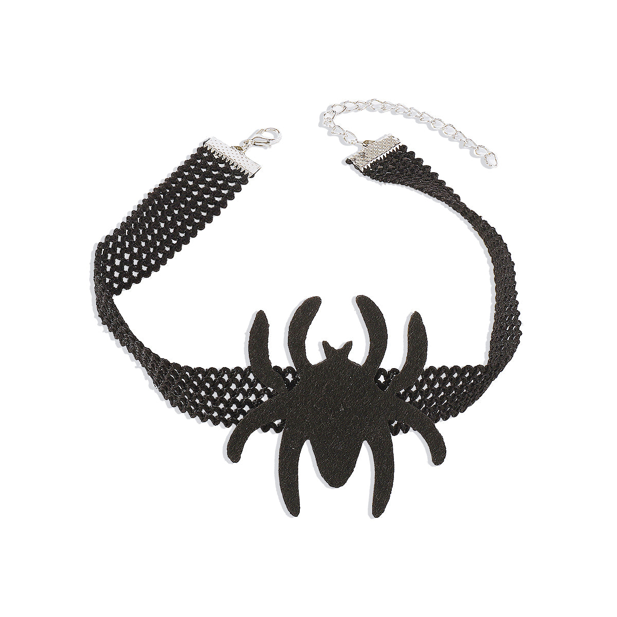 Gothic Exaggerated Streetwear Rose Spider Plastic Cloth Iron Lace Halloween Women's Choker