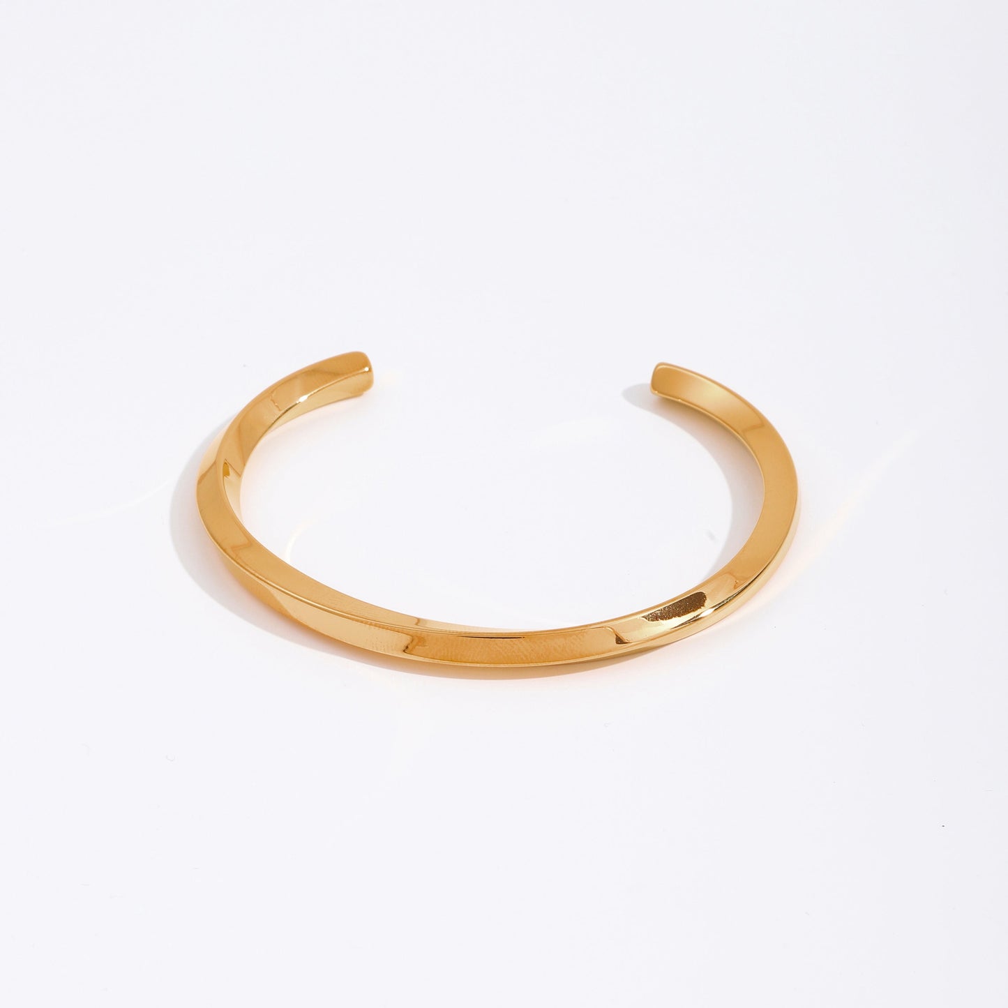 Simple Style Solid Color Stainless Steel 18k Gold Plated Cuff Bracelets