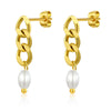 1 Pair Modern Style Solid Color Polishing Plating Stainless Steel Gold Plated Drop Earrings