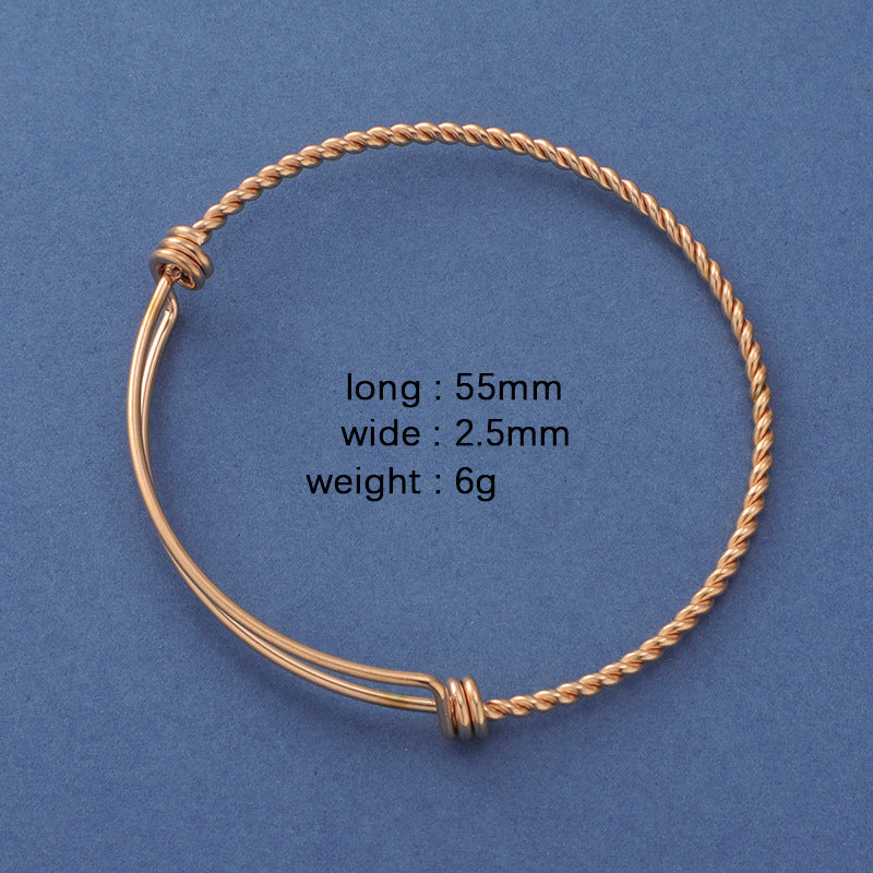 Simple Style Solid Color Stainless Steel Plating Gold Plated Bangle