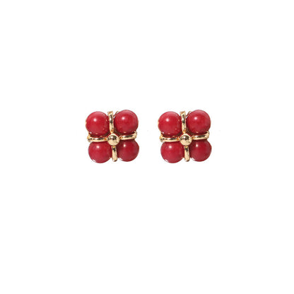 1 Pair Cute Sweet Solid Color Plating Freshwater Pearl Sterling Silver 18k Gold Plated Ear Studs