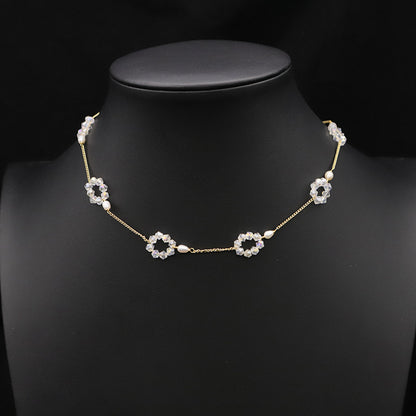 Original Design Geometric Freshwater Pearl Copper Plating 18k Gold Plated Necklace