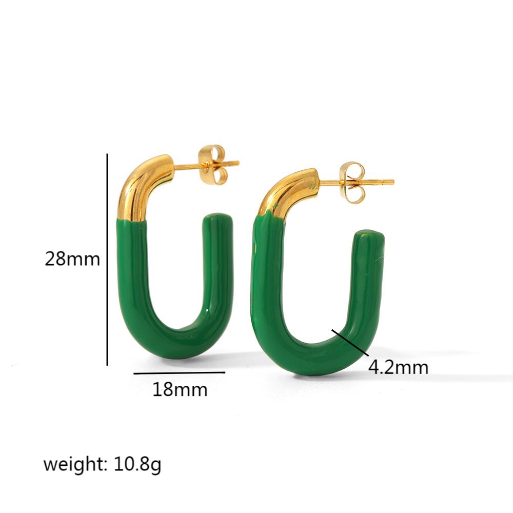 1 Pair Simple Style U Shape Polishing Plating Stainless Steel 18k Gold Plated Hoop Earrings