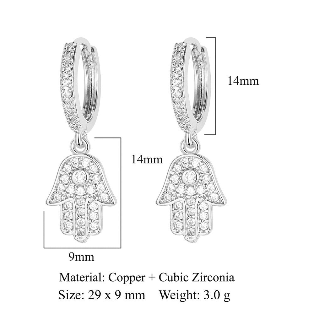 1 Pair Simple Style Star Inlay Copper Zircon Drop Earrings