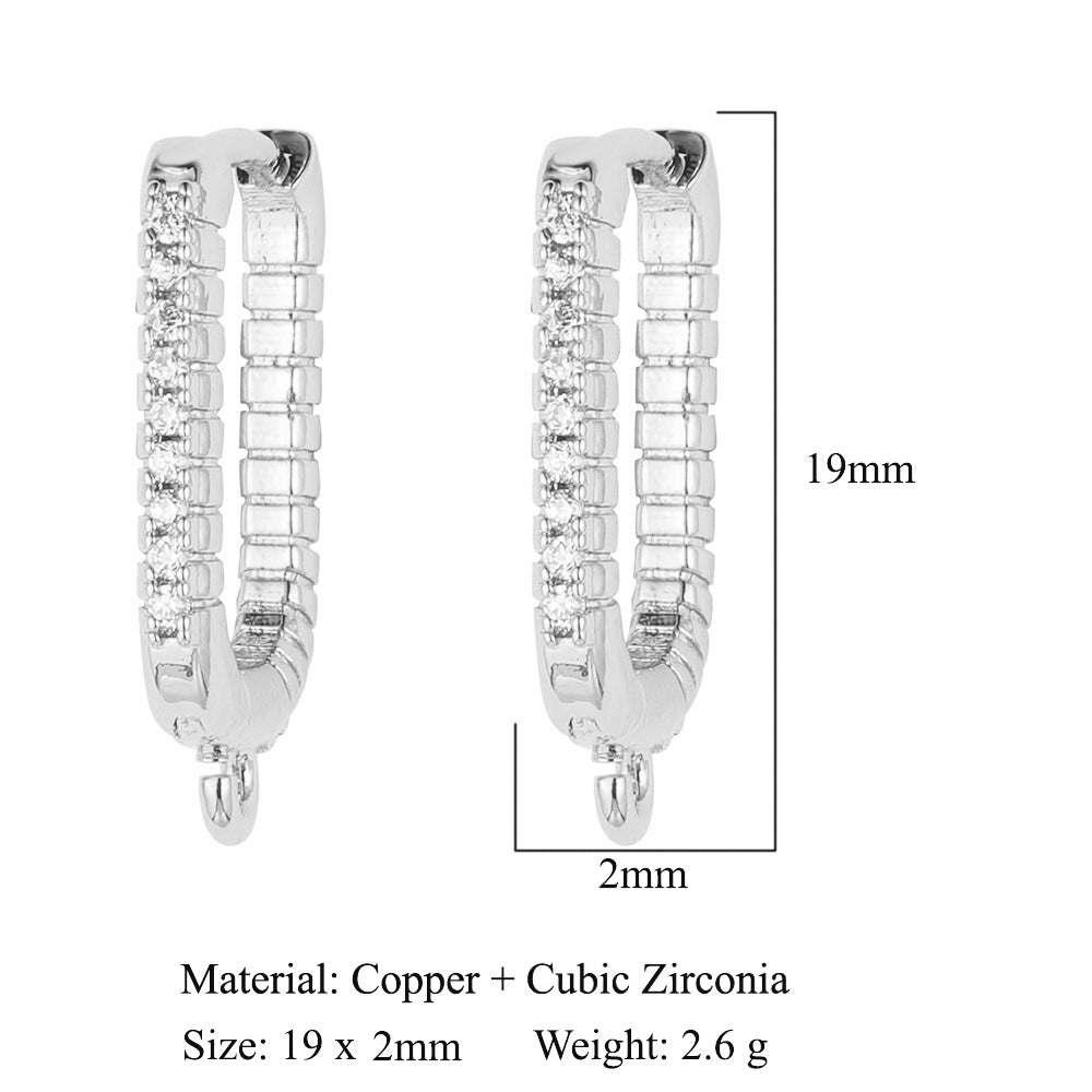 1 Pair Simple Style Solid Color Inlay Copper Zircon Earrings